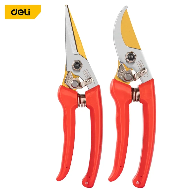 DELI Professional Pruner Garden Scissors Sharp Bypass Pruning Shears Tree Trimmers Secateurs Hand Clippers For Garden Gardening