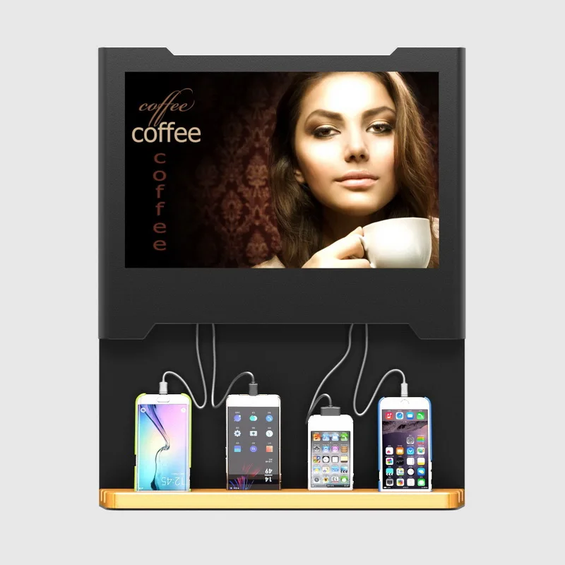 LED携帯電話充電ステーション,オールインワンマシン,LCDマルチメディア広告機,垂直ビデオ録画