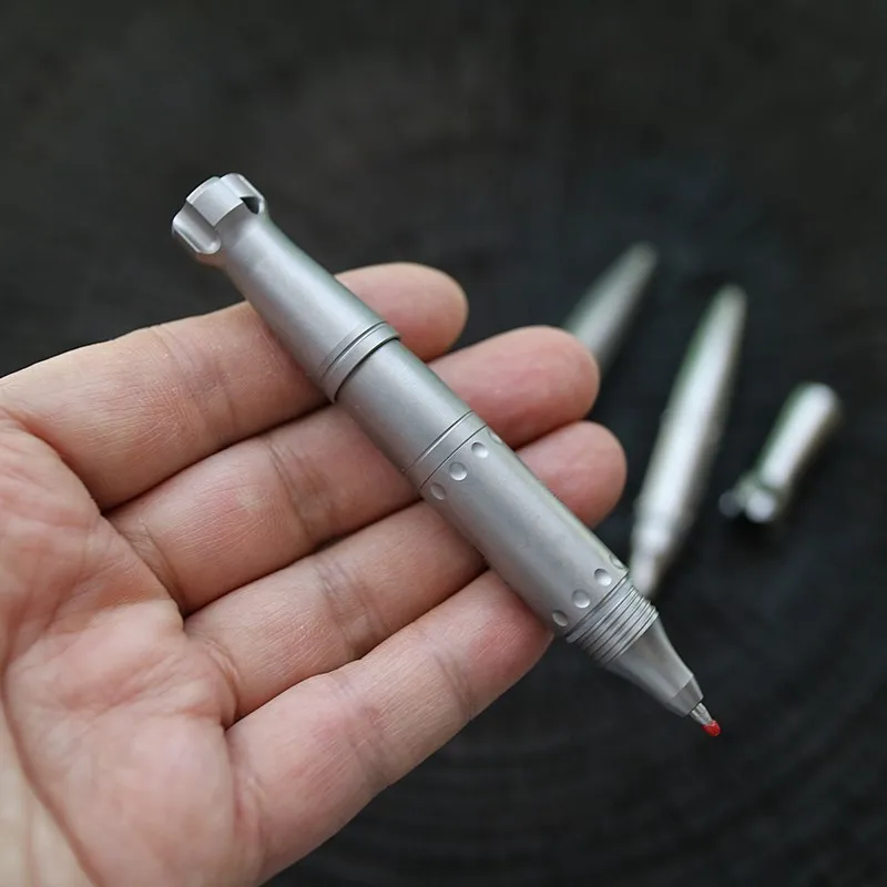 UPEDC Mini Titanium Alloy Pen Retro Ornament EDC Personalized Signature Pen 7cm Refill