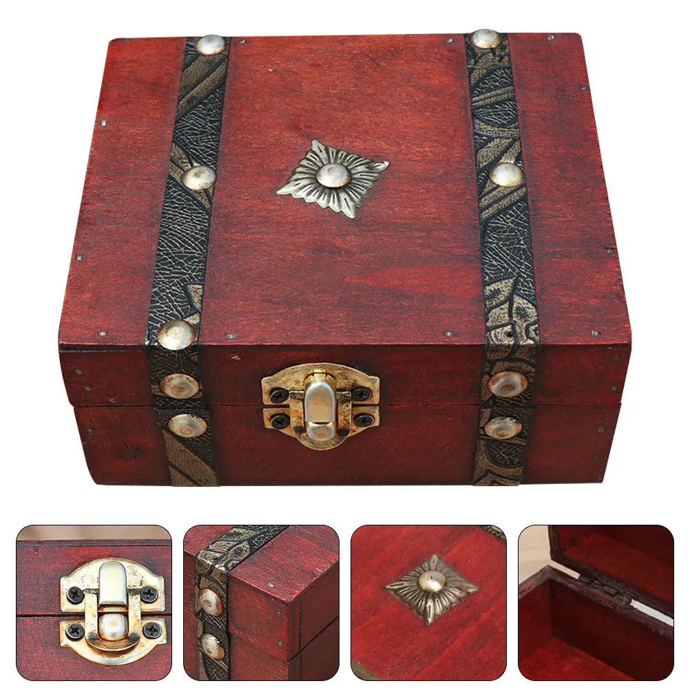 Premium Wood Jewelry Storage Box Vintage Design Keepsake Container for Rings Necklaces Earrings Bracelets Dust Proof Home Office