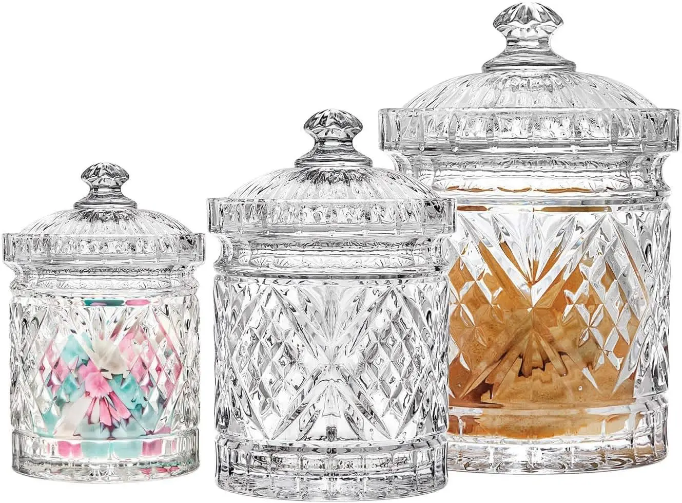 

Canister Set, Crystal Canisters Food Jars - Dublin Collection, Set of 3 Dispensador de aceite Pulverizador aceite spray Kitchen