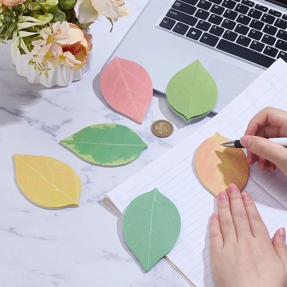 25 Sheets/book Leaf Paper Pad Sticky Notes Cute Tree Leaf Sticky Notes Paper Memo Office School Home Self-Adhesive Note Sticker