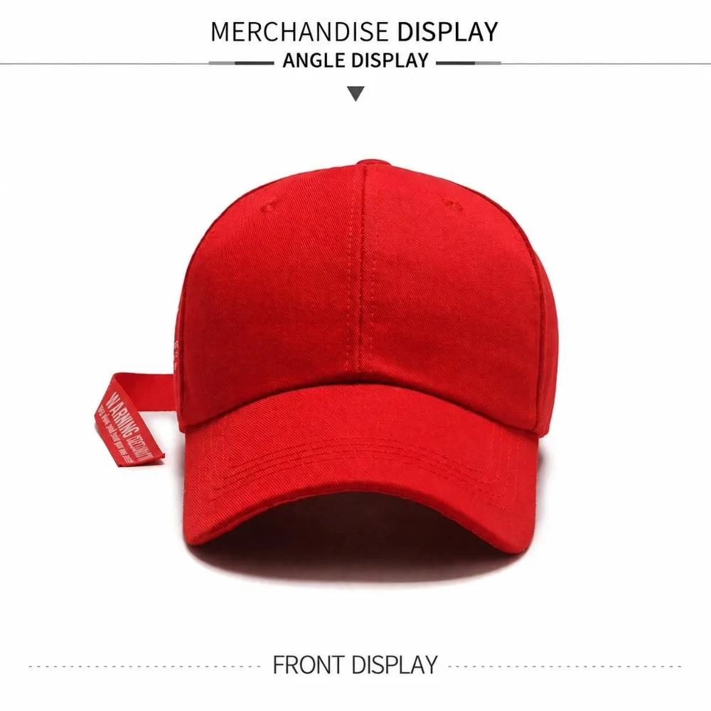 Trendy Adjustable Baseball Cap Long Strip Casual Wear Punk Caps Cotton Classic Hip Hop Hats Punk Style