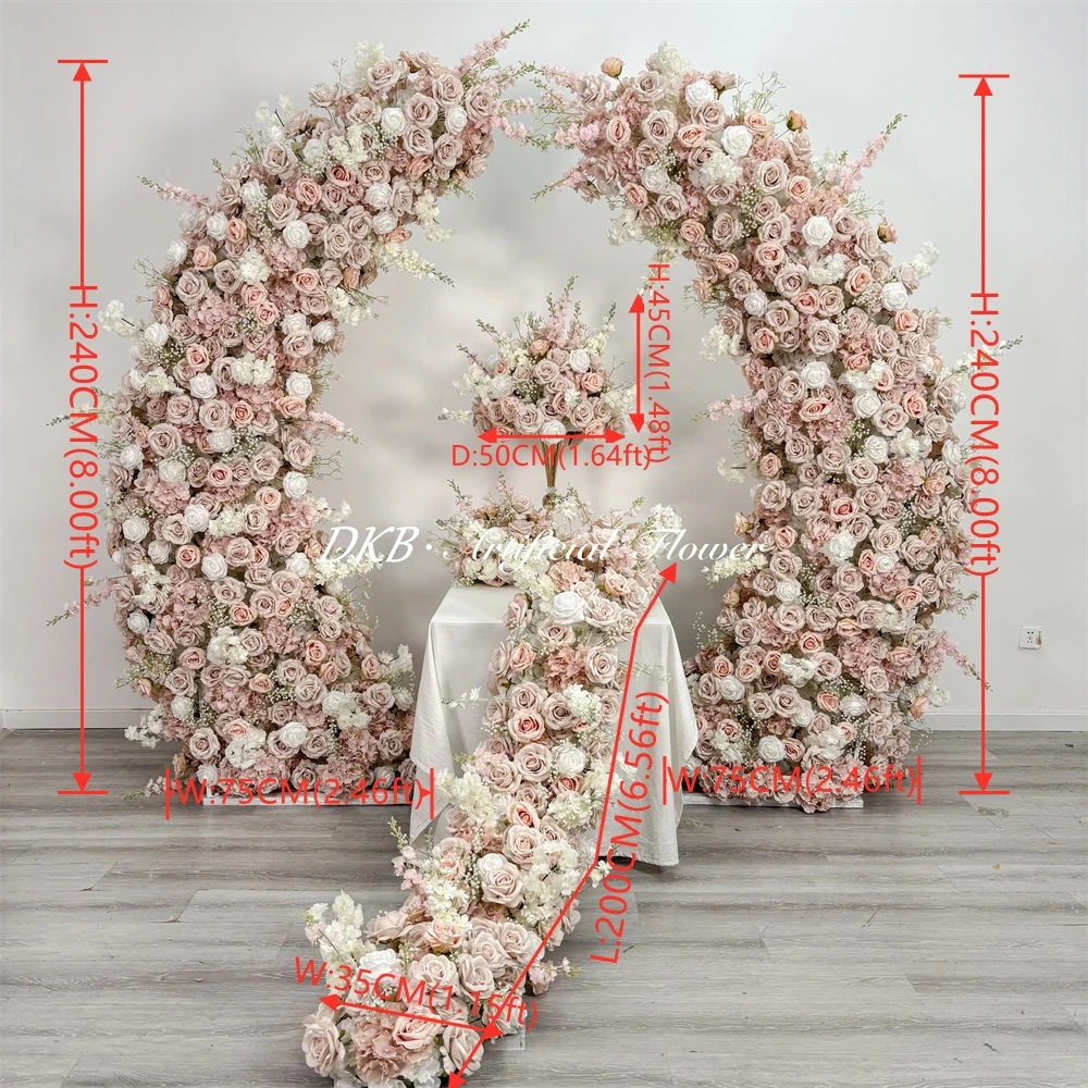 Realistic Artificial Silk Flower Arch Backdrop Set For Proposal Engagement Event Decor Back To School Parties