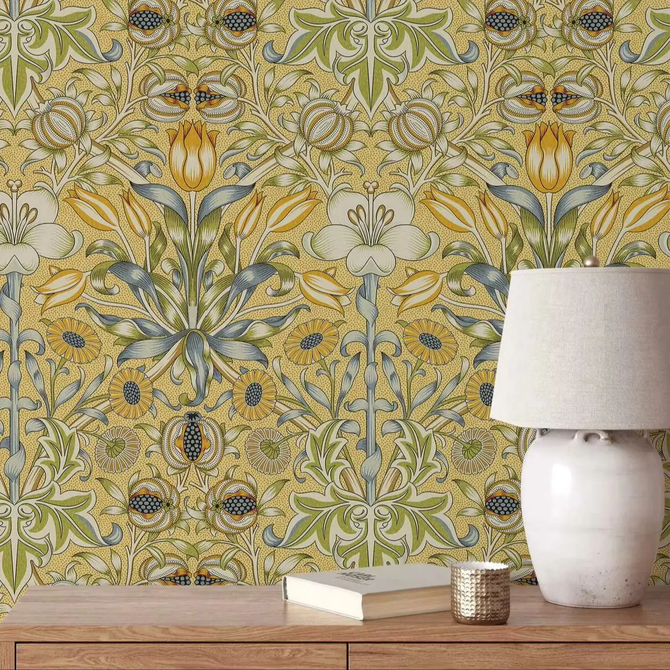 Lily & Pomegranate Peel and St - Herbal Wallpaper 评论和价格