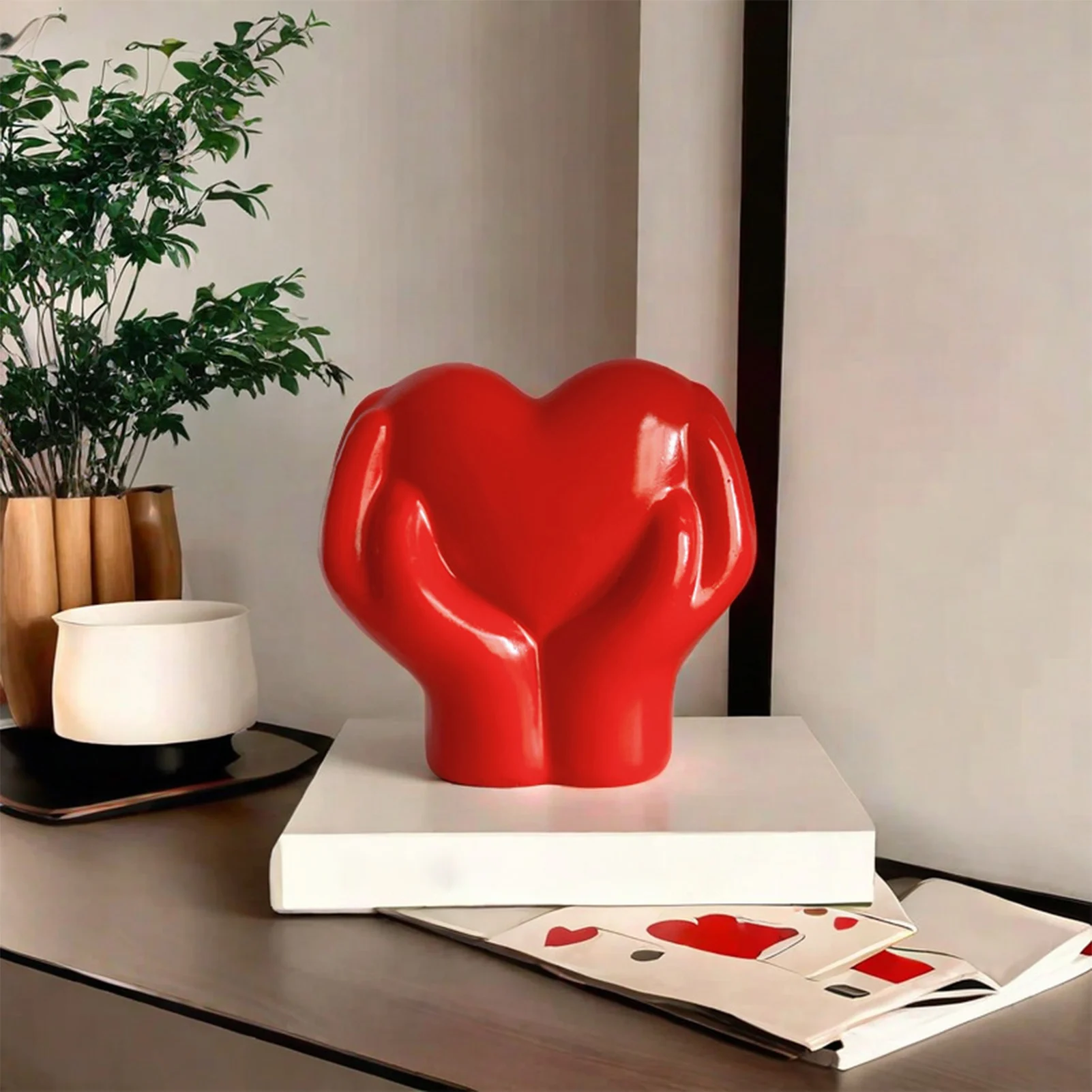 Valentines Love Hands Gesture Sculpture Adding Festive Atmosphere Tabletop Centerpieces Gifts for Girlfriends Boyfriend Wife