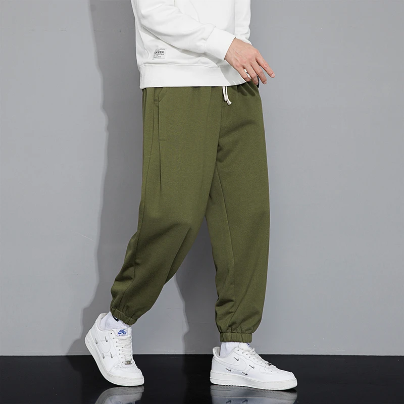 メンズバギースウェットパンツ,伸縮性のあるウエストバンド,ドローストリング,ソフト,ストレート,カジュアル,ファッショナブル,グレー,ブラック,グリーン,秋