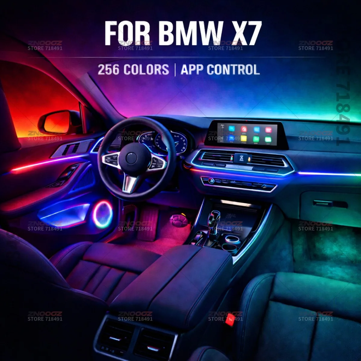 

22в1 RGB интерьер автомобиля акриловые автомобильные окружающие освещение RGB скрытая акриловая полоса украшения атмосферные аксессуары для BMW X7