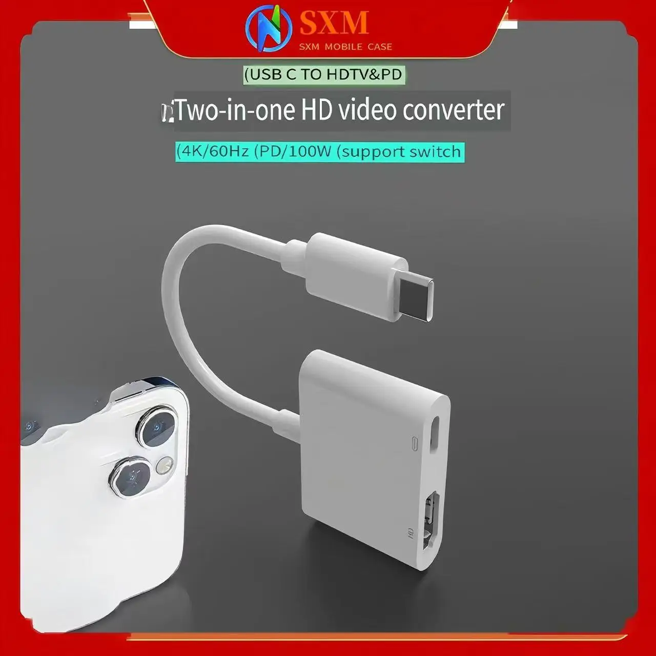 

Type-C docking station to HDMI PD mobile phone laptop HD video converter screen projector