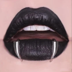 Unique Fangs Without Holes Lip Clip Men Women Fangs Titanium Steel Without Holes Lip Ring Halloween Trend Jewelry  Accessories