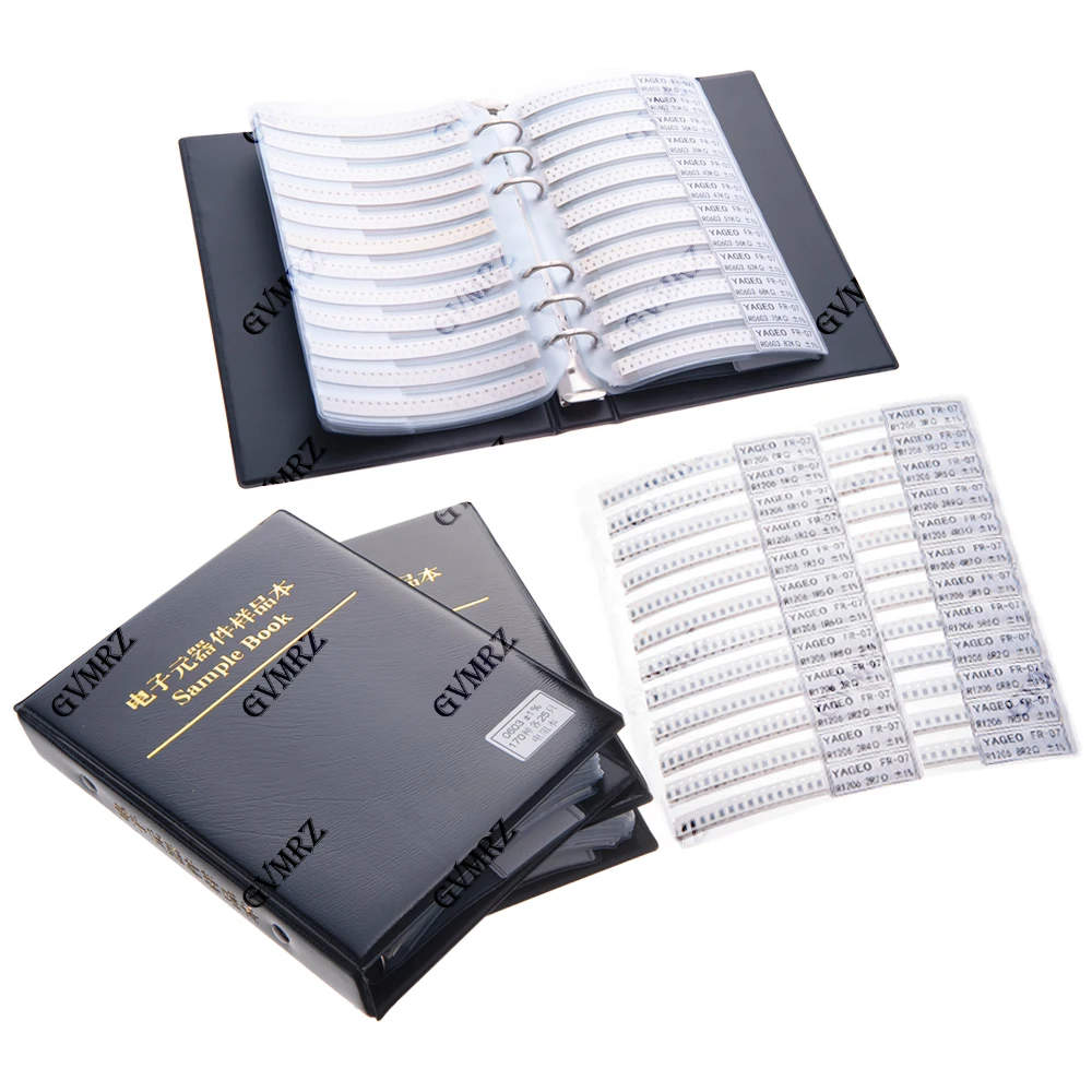 0201 0402 0603 0805 Resistor Kit SMD Book Resistor Assortment Kit 1206 1% FR-07 170 Values 0R-10M Smd DIY Sample Book