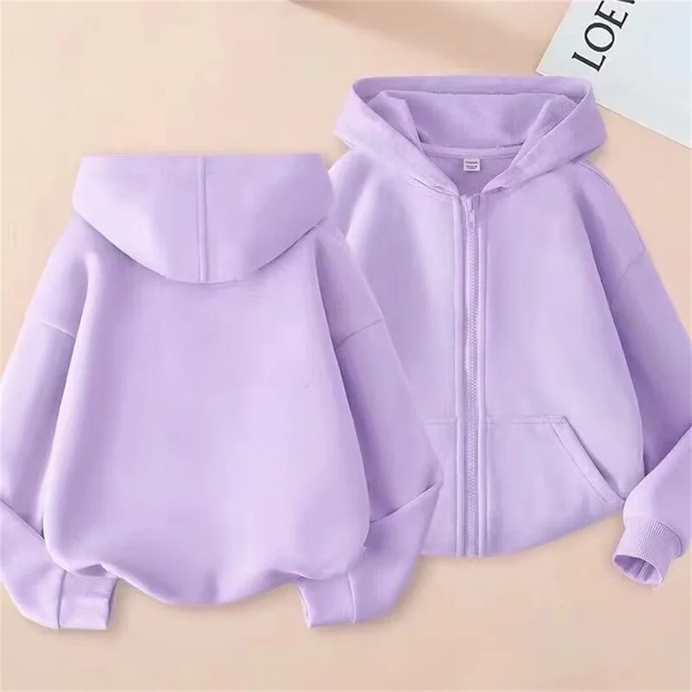 Children Fashion Zipper Style Clothing Boys Girls Hoodie Tops Spring Autumn Leisure Sweatshirt Toddler 3-12 Year Red Black Coat