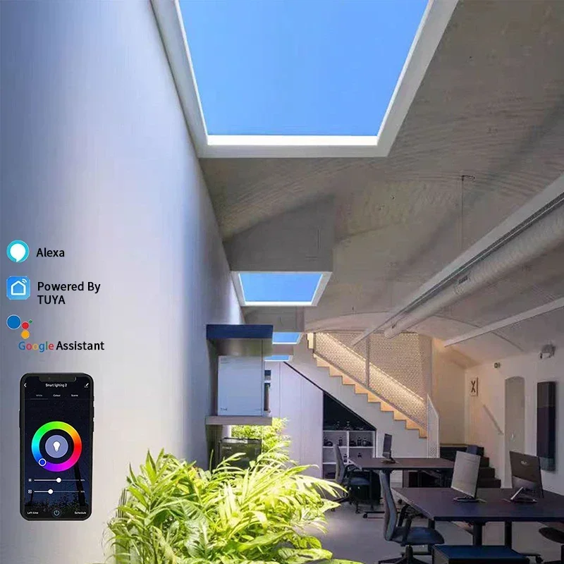 Artificial Sun Circular Skylight Faux Window Smart Blue Sky Ceiling Panel LED 2025