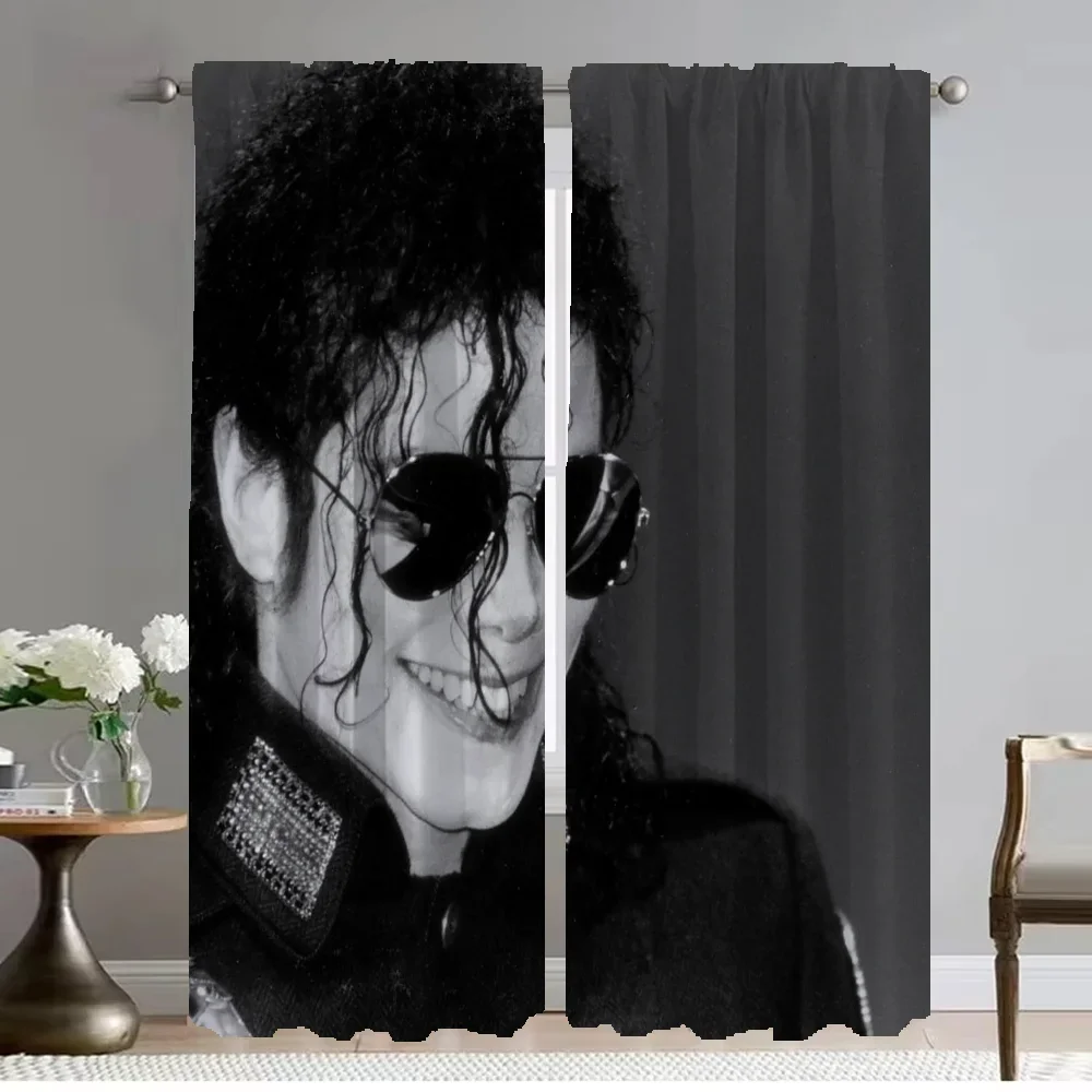 Michael Jacksons Anti-mosquito Curtains for Living Room Home Interior Curtains 2 Pieces Blackout Curtain Halloween Decoration