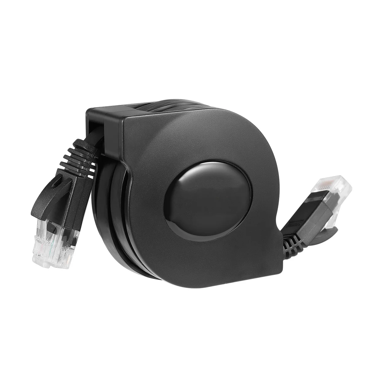 

2M Retractable Network Cat6 Ethernet Patch For Lan Router Pc Printer Flat Compact Design Travel Storage Efficient 1000Mbps High
