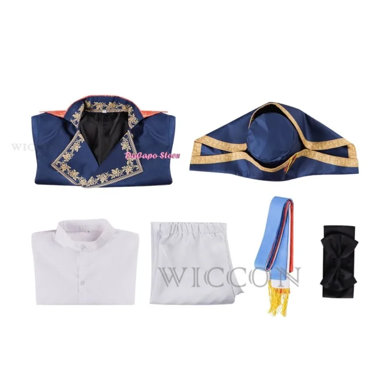 هالوين فيلم نابليون تأثيري الإمبراطور الفرنسي تأثيري الزي العسكري بدلة كاملة معطف قبعة بيع الكبار زي الملابس مجموعة كاملة