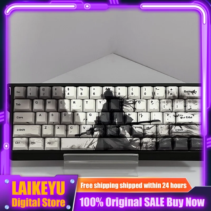 Warrior Theme Keycap Mechanical Keyboard Cherry PBT Custom Keycaps Suitable 60-68 Series Cross Axis Gaming Keyboard Anime Gifts