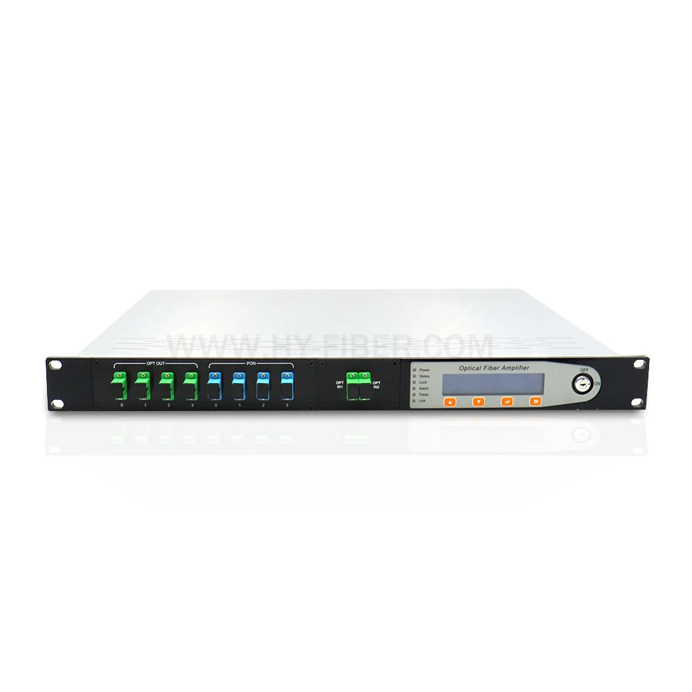 

4 Way CATV 1550nm Optical Amplifier EDFA 22dBm With WDM SC/APC-SC/UPC With 2x1 Switch