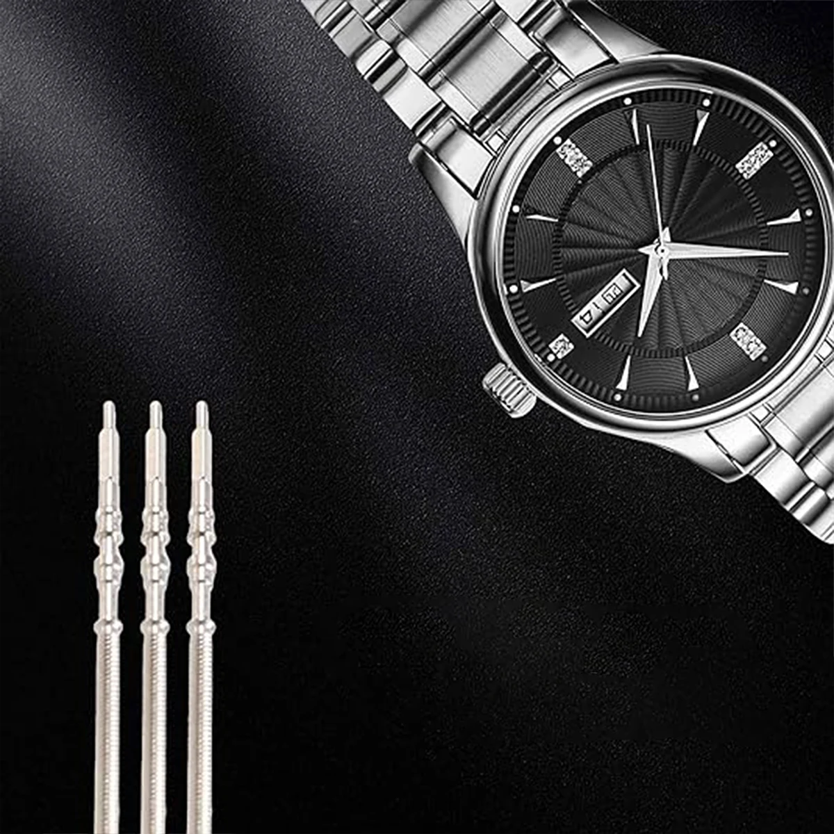 1-5 個のムーブメント時計スチールステムクラウンキット時計の部品 NH35 NH36 NH38 NH39 ムーブメント時計ステムスペアパーツ