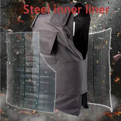 High Manganese Steel Hard Anti-stab Vest Outdoor Body Security Cut Proof Anti-Puncture Vest Armor Tactic Defence Guard Clothing