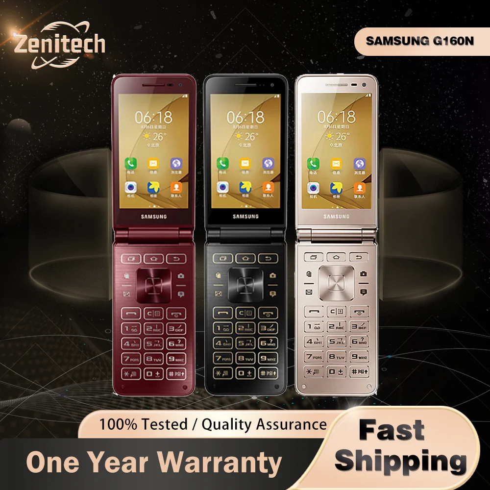 هاتف سامسونج جالاكسي فولدر2 G160N 4G LTE الأصلي إصدار كوري 3.8 بوصة 16 جيجابايت/32 جيجابايت ROM 8 ميجابكسل + 5 ميجابكسل رباعي النواة أندرويد هاتف ذكي