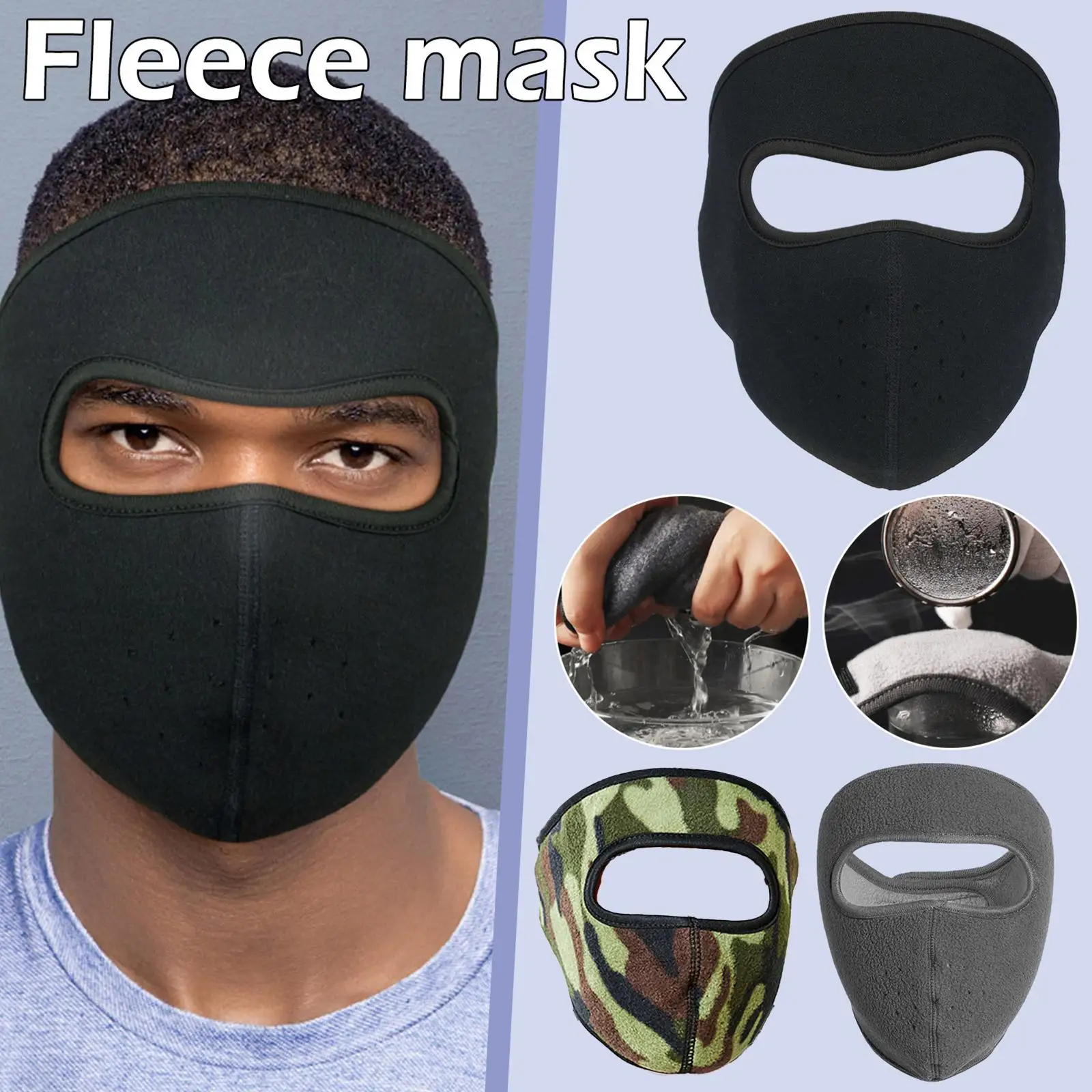 

Winter Full Face Mask Thermal Fleece Face Cover Neck Cycling Fashion Sport Scarf Windproof Ski Cold Warmer Snowboard Protec Q2H7