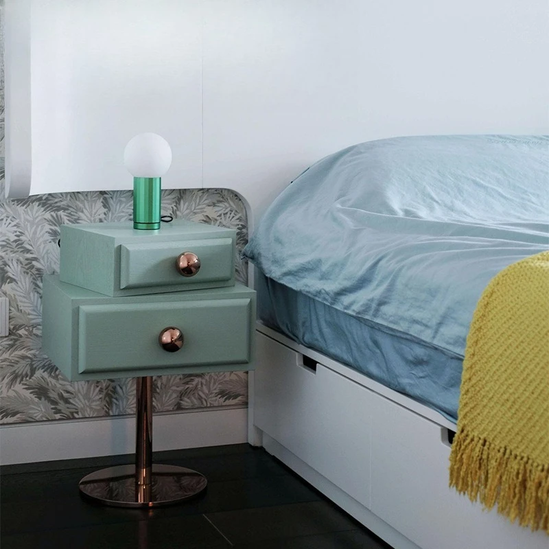 Modern creative cream style household bedroom bedside table small apartment living room sugar cube visual chest locker