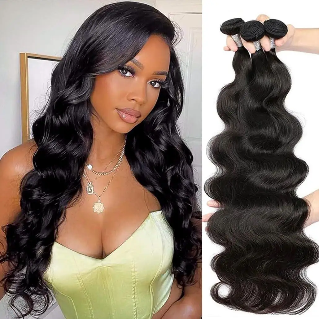

Double Weft Body Wave Human Hair Bundles 100% Brazilian Remy Hair Extensions Sew In Quick Weave Bundles 1/3/4 Pcs 14-30 Inch