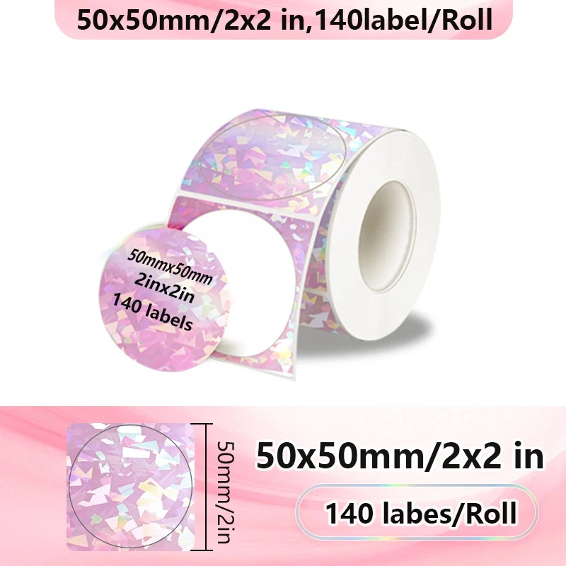 Munbyn/Nelko Holografische Laser Label Sticker Mat Zilver Thermisch Papier voor M110 M220 M200 E210 P50 PM220 DETONG P1 WP9520 Maker