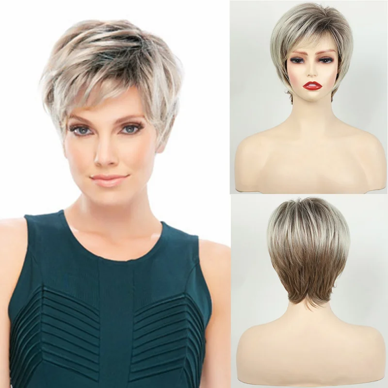 

European and American fashion wigs, high-temperature short curly hair for women, synthetic fiber wig cap