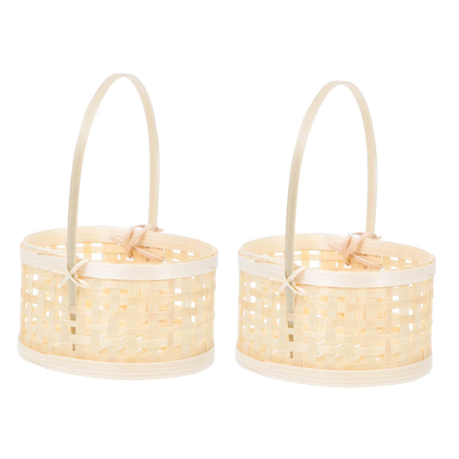 

2Pcs Mini Woven Baskets Decorative Flower Basket for Home Office Wedding Party Decorative Mini Baskets Garden Storage