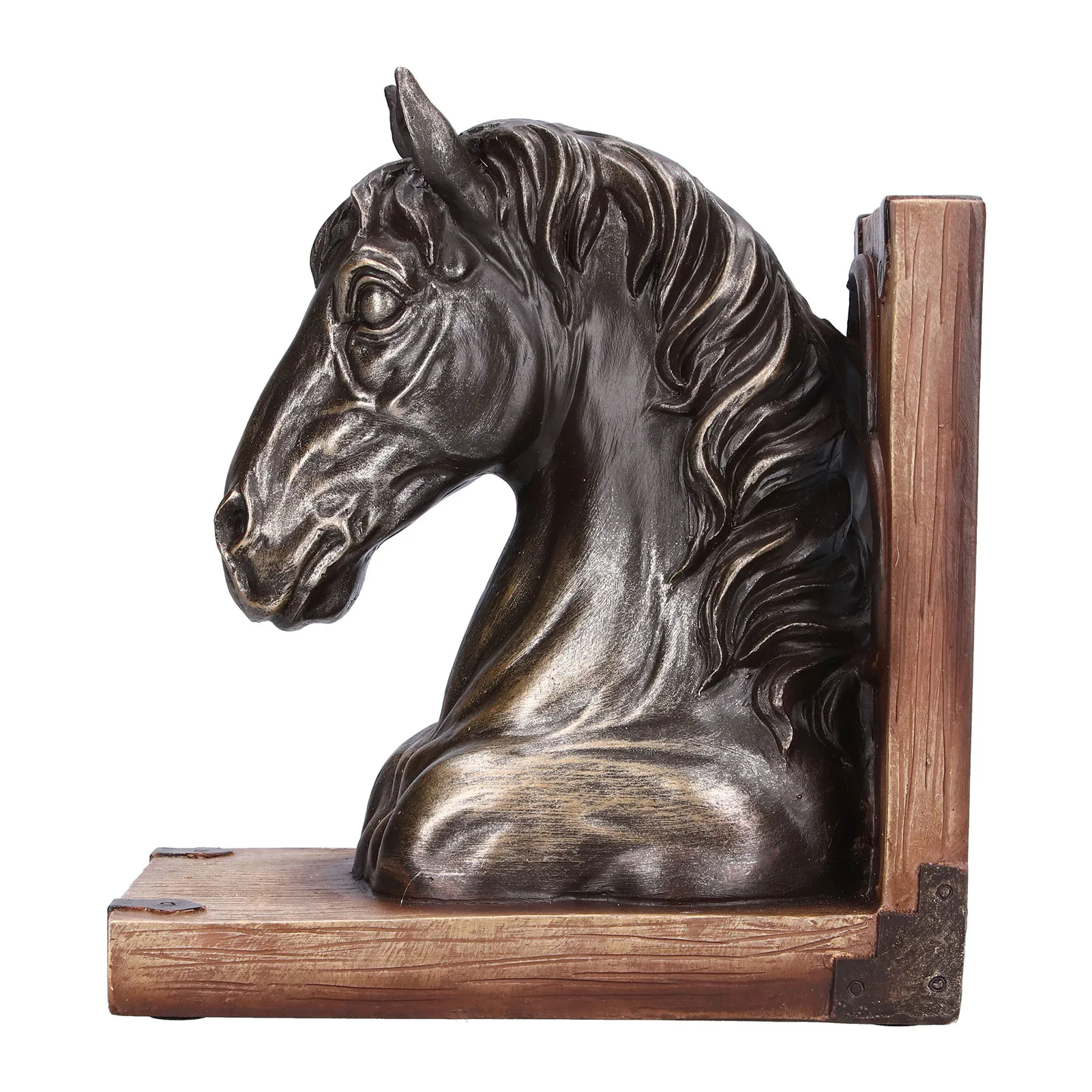 

Multifunctional Bronze Horse Head Sculpture Resin Horses Bookends For Home Office Living Room