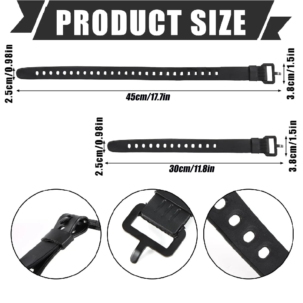1PCS Rubber Utility Strap, Adjustable Fastening Straps for Motorcycle, ATV, Car, Secure Bundling Lashing Tools with Buckles