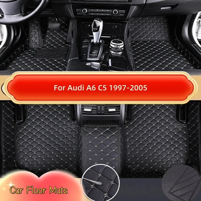 

Car Floor Mats Full Set Custom For Audi A6 C5 1997-2005 Front Rear Floor Car Interior Accessories Car Mat Accessories
