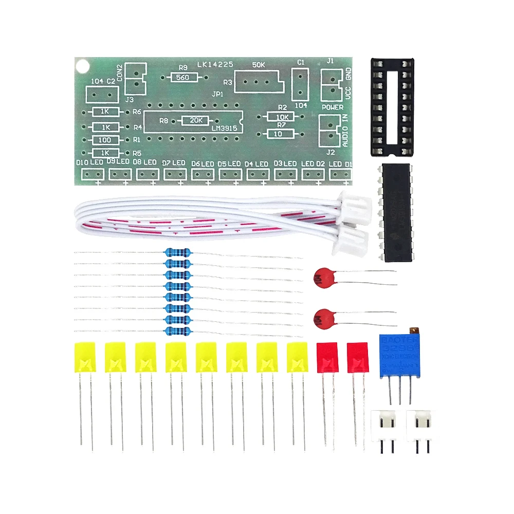 1Pcs LM3915 10 segment Audio Level Indicator LED Module Kit Parts Fun DIY Kit Electronic Production Suite Trousse DC 9V - 12V