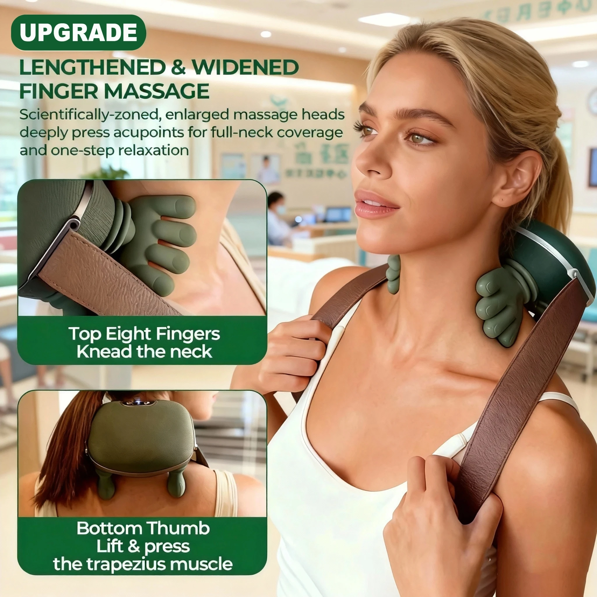 

Hot sale Neck Shoulder Massager 3-Level Cervical Massage Machine Deep Tissue Back Bionic Wireless Fatigue Relief Relax Muscle