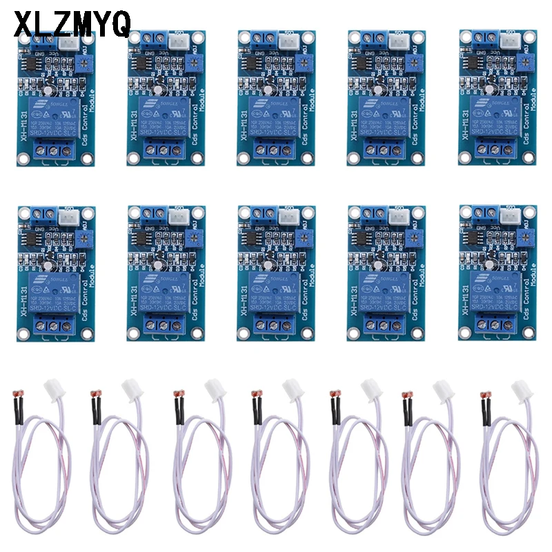 10pcs XH-M131 DC 5V/12V/24V Light Control Switch Photoresistor Relay Module Detection Sensor Brightness Automatic Control Module