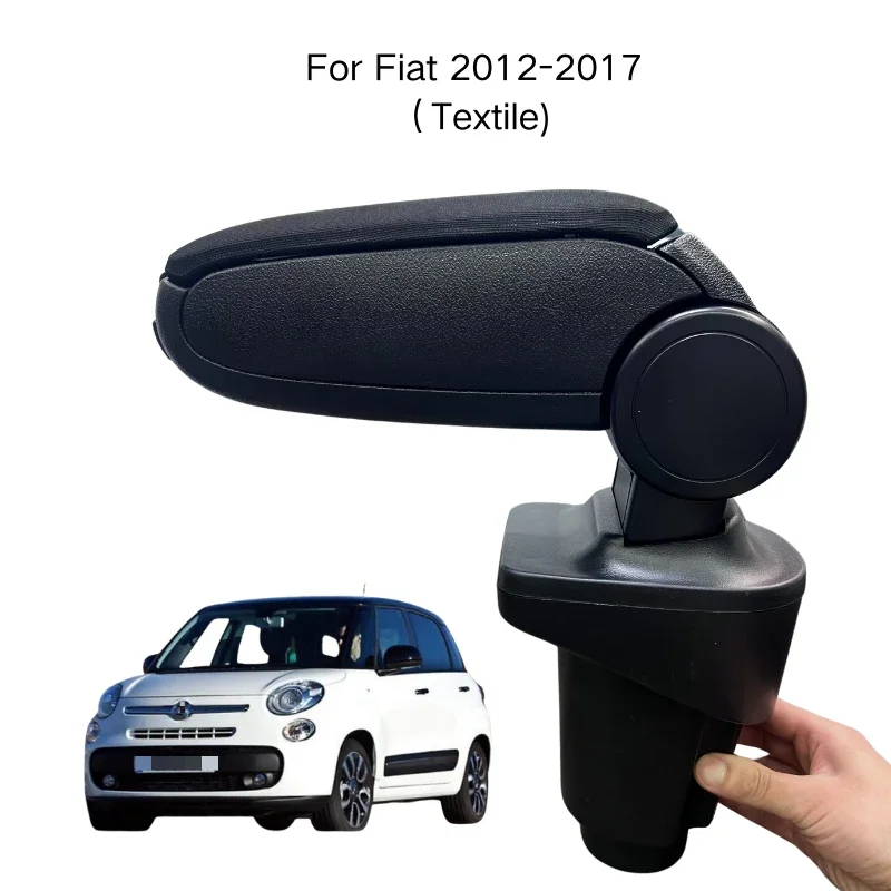 Armrest For Fiat 500L  2012-2017 Textile Custom Fit Center Console Storage Box Vehicle Accessories Comfortable Driving Premium