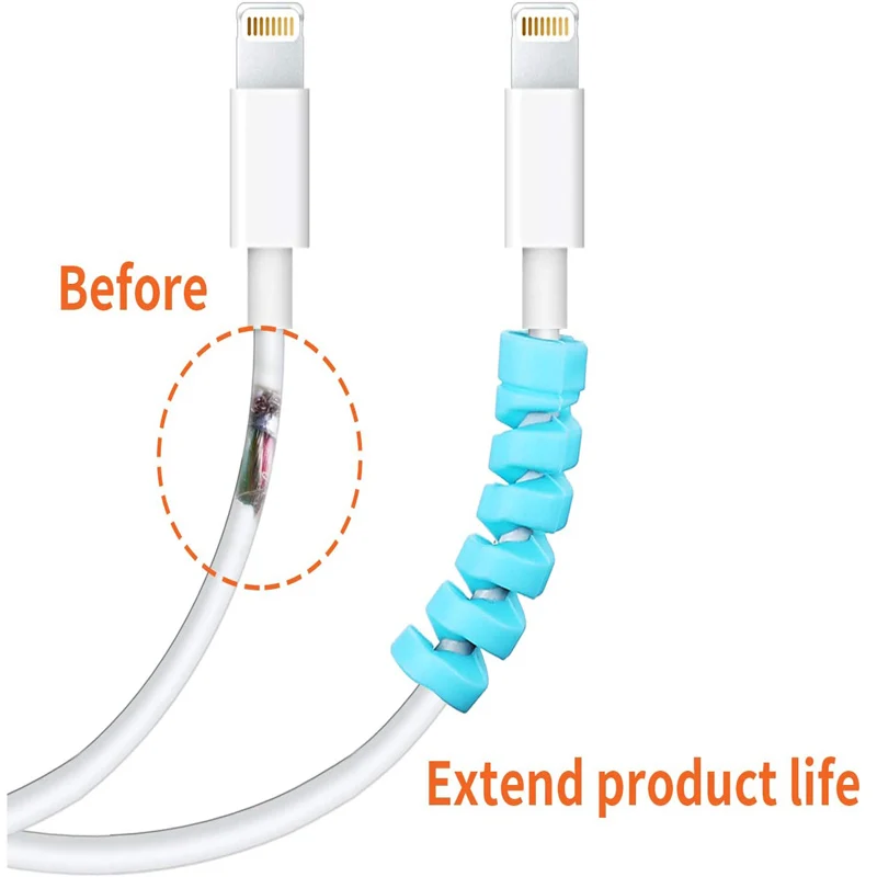 Charger Cable Saver Silicone Flexible Cable Wire Protector Management Organizer Spiral Protector for All Cellphone Data Line