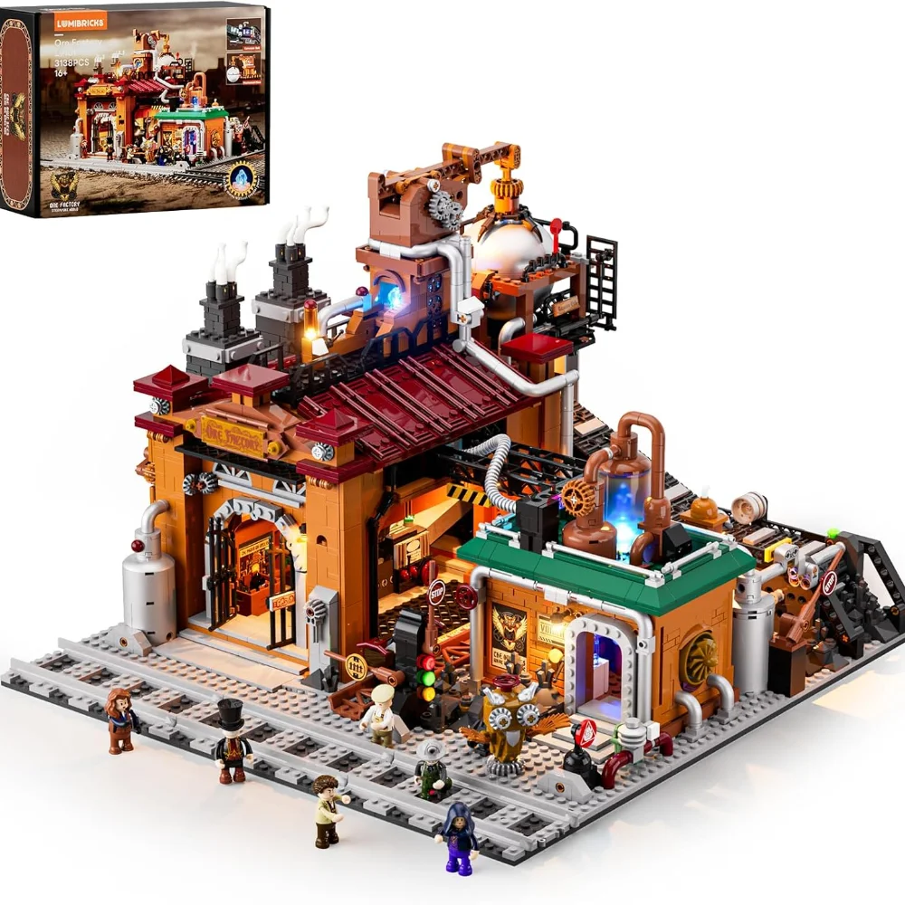 

Lumibricks Steampunk Ore Factory Lighting Набор строительных блоков 3138 шт. Интерактивный механический заводской набор дисплеев