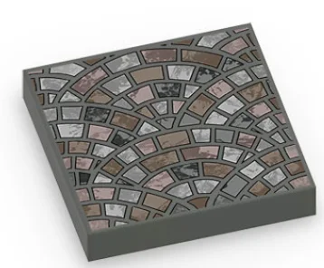 *Flachfliese 2x2 bedruckt * Boden D909 20 Stück DIY Blockziegel Teilenummer. 3068, kompatibel mit Baugruppenpartikeln