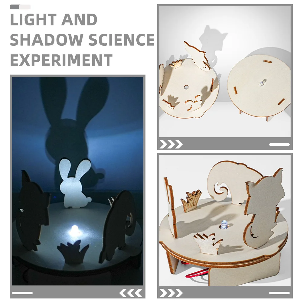 مجموعة واحدة من أدوات تجربة العلوم ذات الظل الخفيف، مجموعة بناء خشبية تعليمية للأطفال، مواد تعليمية إبداعية ذاتية الصنع للفتيات والأولاد