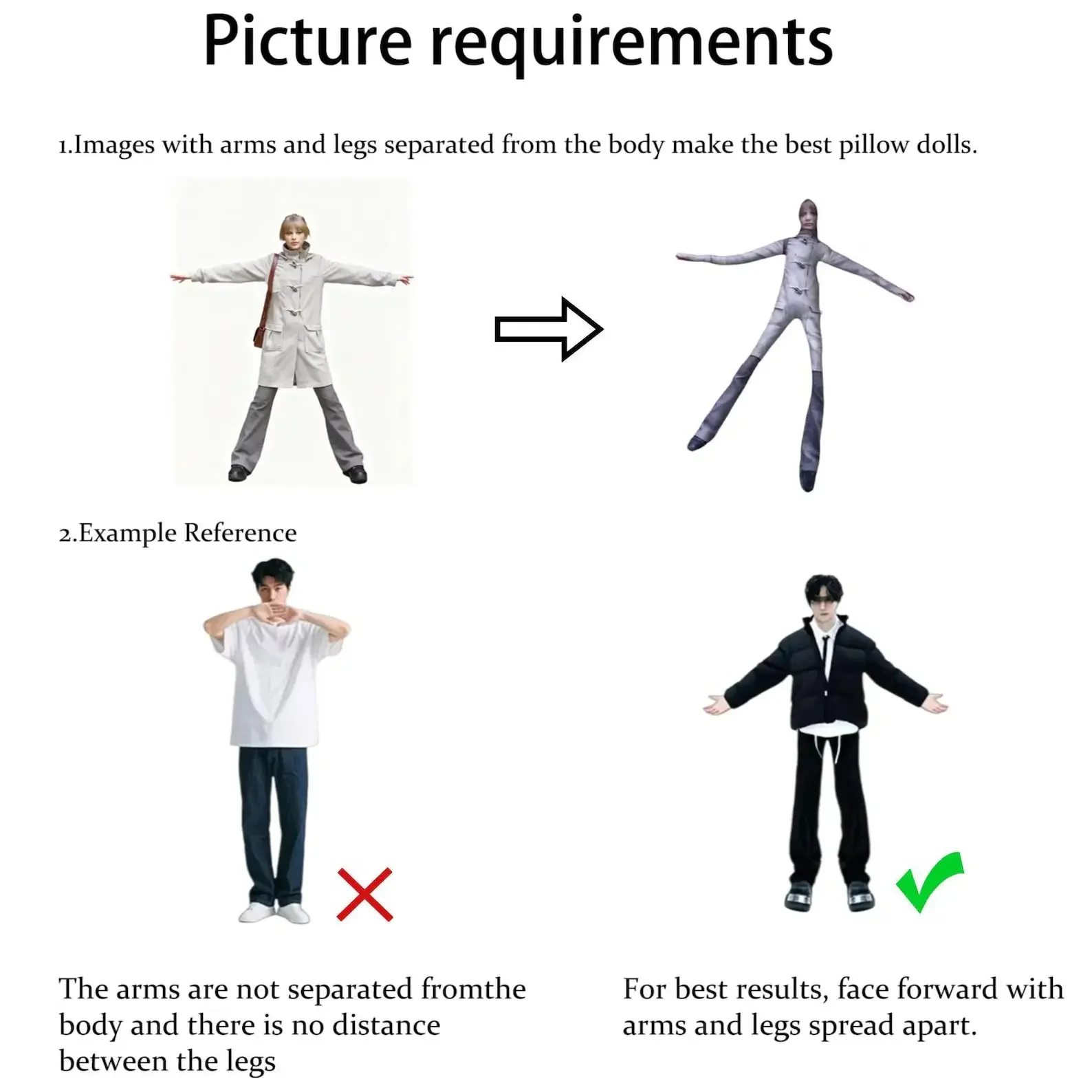 1/5PCS Custom Photo Stuffed Plush Doll, Personalized Long Body Bendable Toy with Clothes Print, Poseable Action Figure Decor