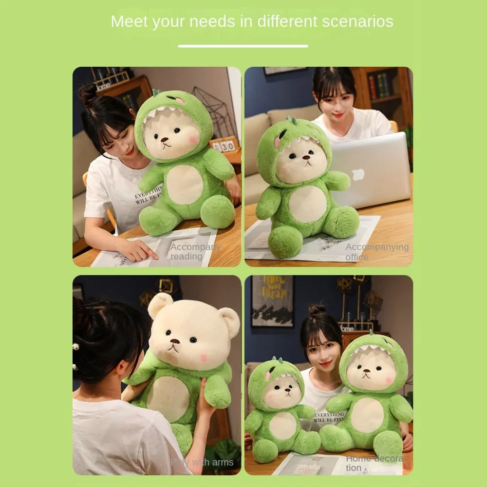 

Мягкая игрушка-трансформер: Медведь-динозавр, мультяшный медведь-панда, меняющий форму, плюшевая игрушка для декора комнаты