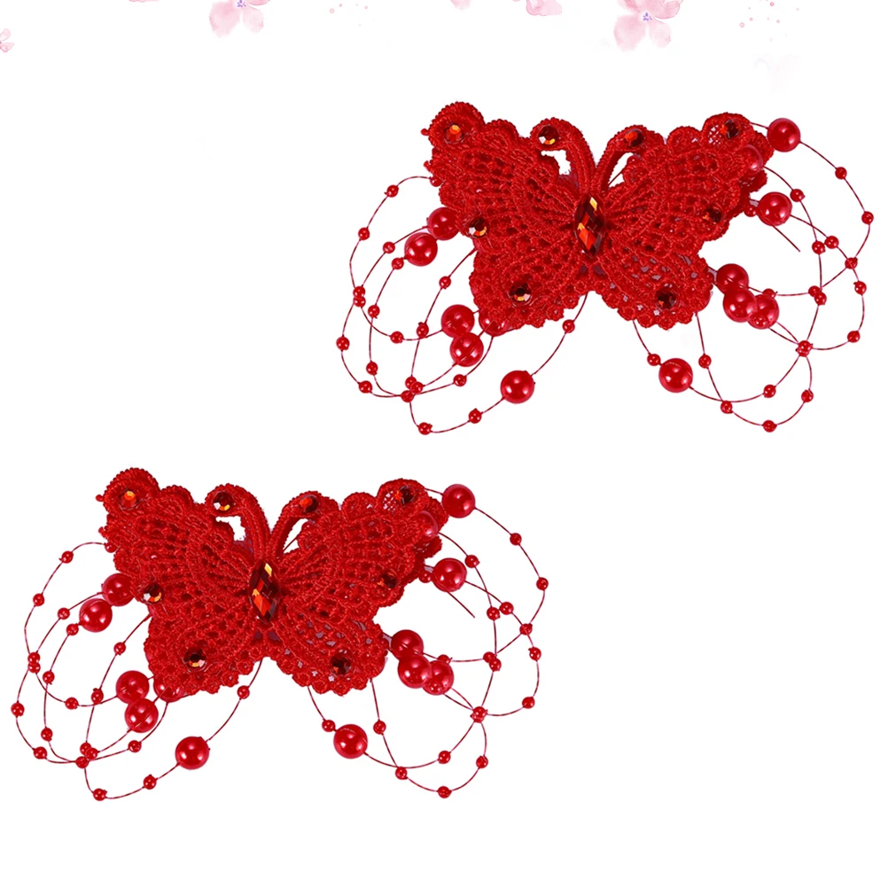 

1 Pair Flower Hair Clip Elegant Wedding Headdress For Women Party Prom Decoration Design Hairpin Fashionable Costume