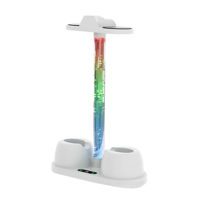 1 قطعة حوض شحن محمول ساخن مع منظمات تخزين ضوء LED سماعة الرأس VR حامل شاحن إبقاء الألعاب الذهاب ل Meta Quest 3 VR