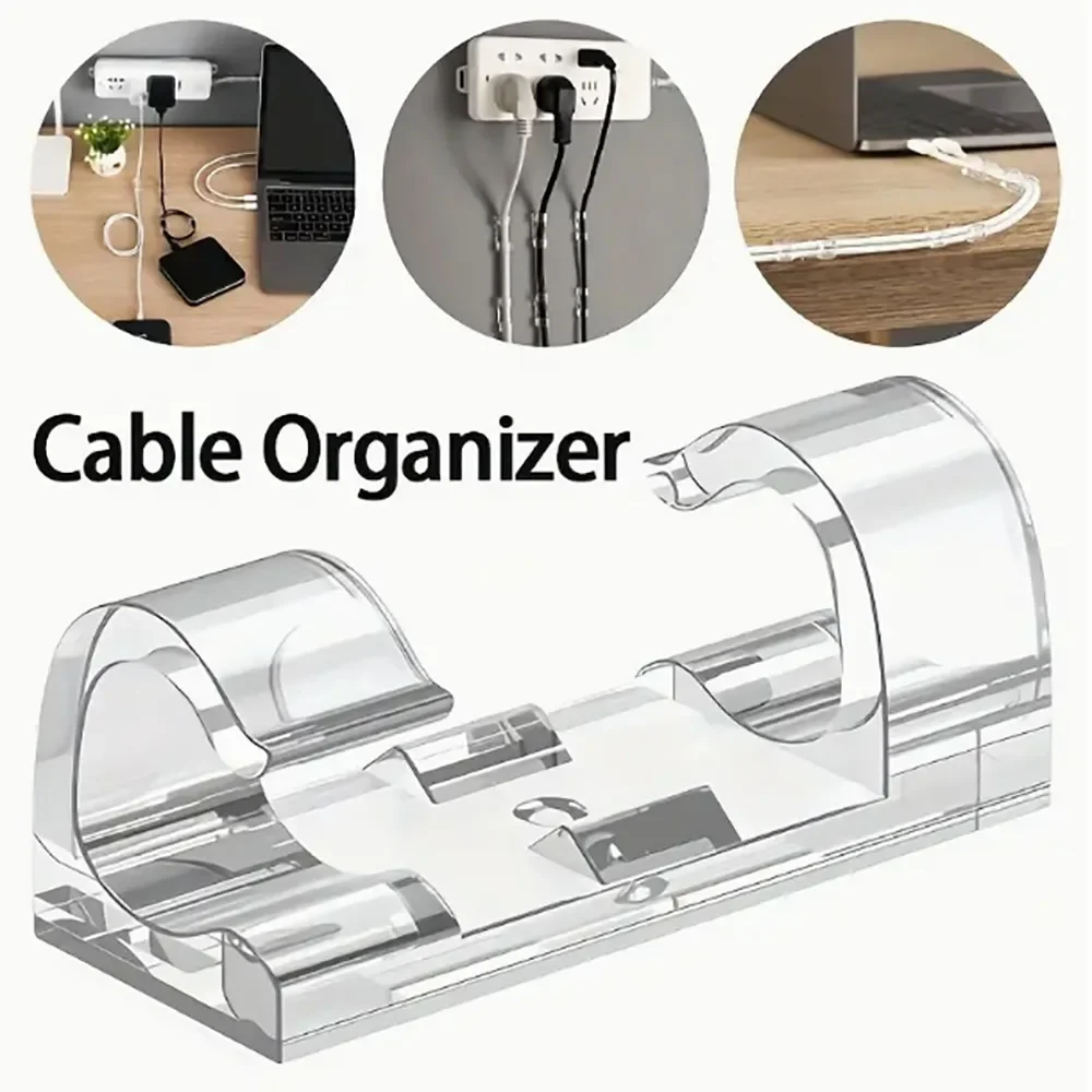 5/20pcs Cable Organizer Clips Transparent Self-Adhesive Wire Management For Home
