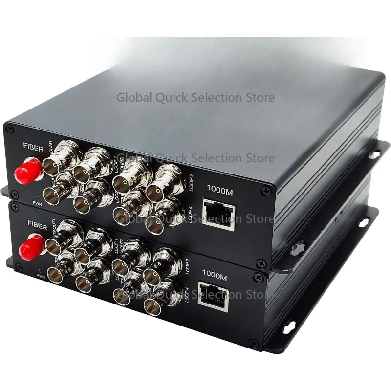 Extensor SDI de 4 Canales de Grado Profesional sobre Fibra Óptica, Interfaz LC, Conversor de Medios SDI+Ethernet a Fibra Óptica para Transmisión de Video Profesional