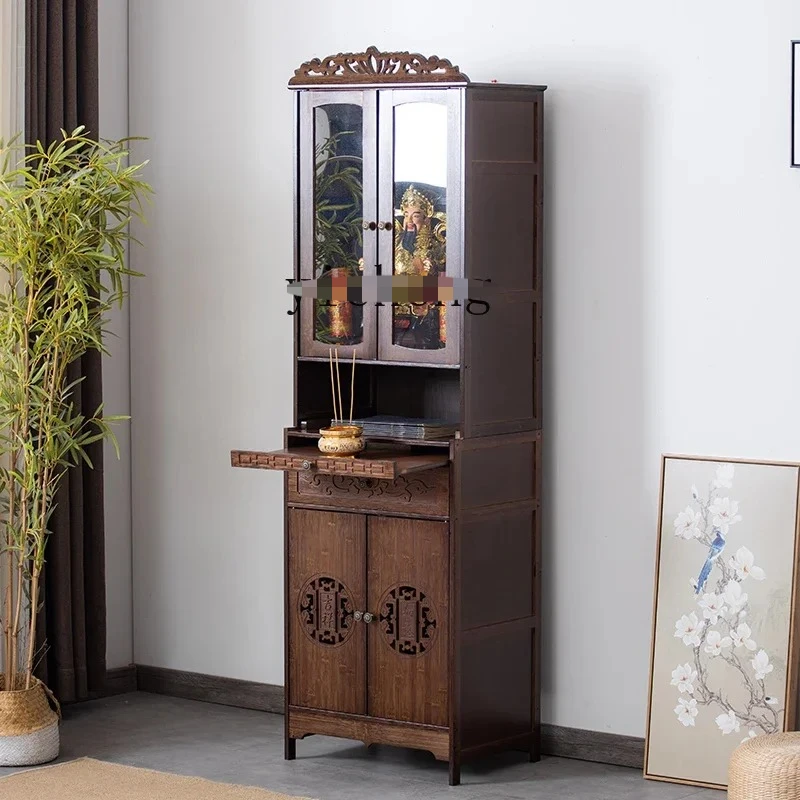 household vertical cabinet with door economical Guanyin God of Wealth platform offering cabinet modern offering table