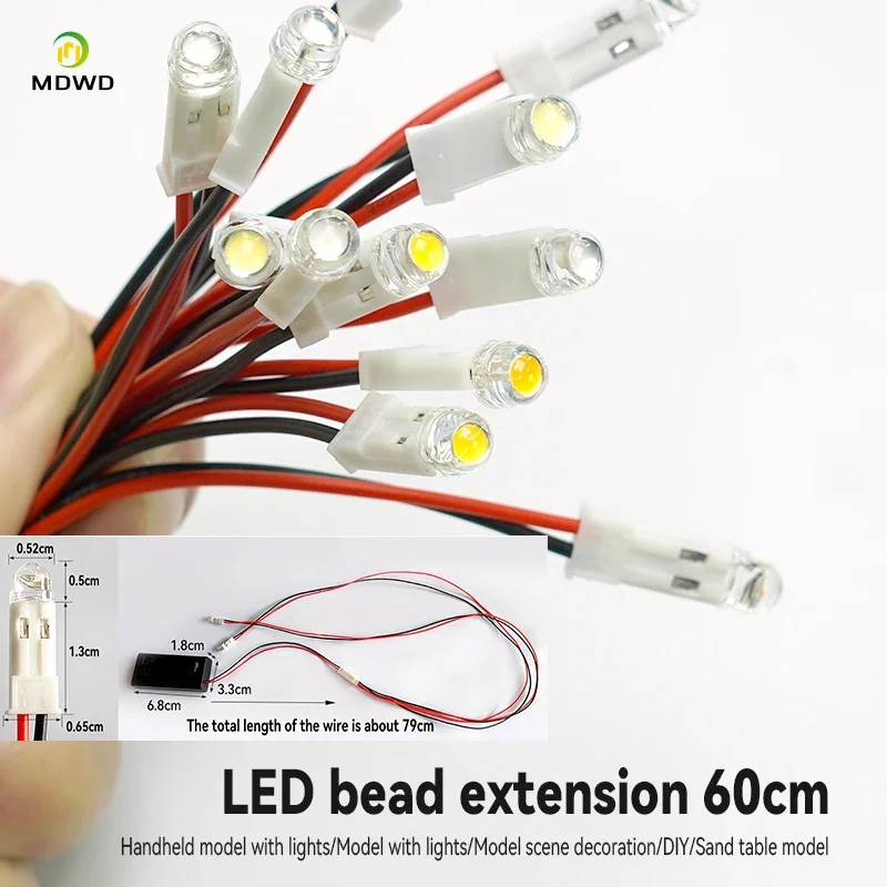60cm LED Beads Miniature Night Light Bulb Materials for Creative Model Dollhouse Illumination Scene Layout Diorama Kit